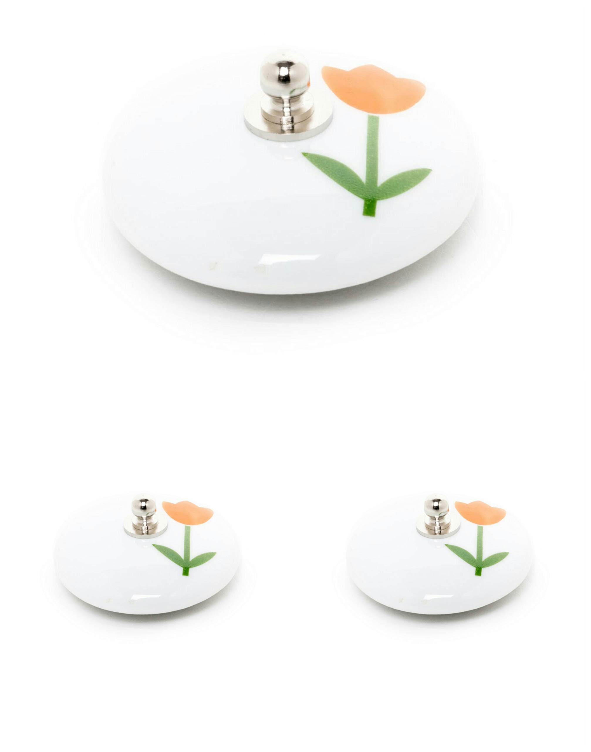 Abc_baño Porcelain Sink Plug Decorated Tulip 3 Pieces