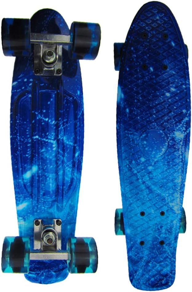 Wiseminnie Retro Skateboards Mini Cruiser Board Complete 22" Plastic Boards Vintage Style Graffiti Graphic Printed