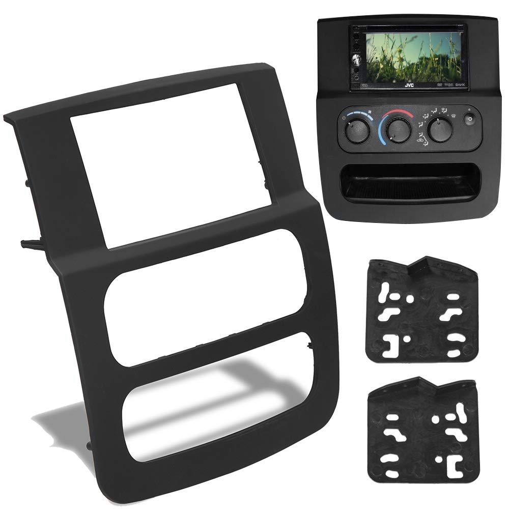 Photo 1 of ECOTRIC High Grade Double DIN Stereo Dash Kit Compatible with 2002-2005 Dodge Ram 1500 2500 3500 Pickup Black Without Wiring Harness