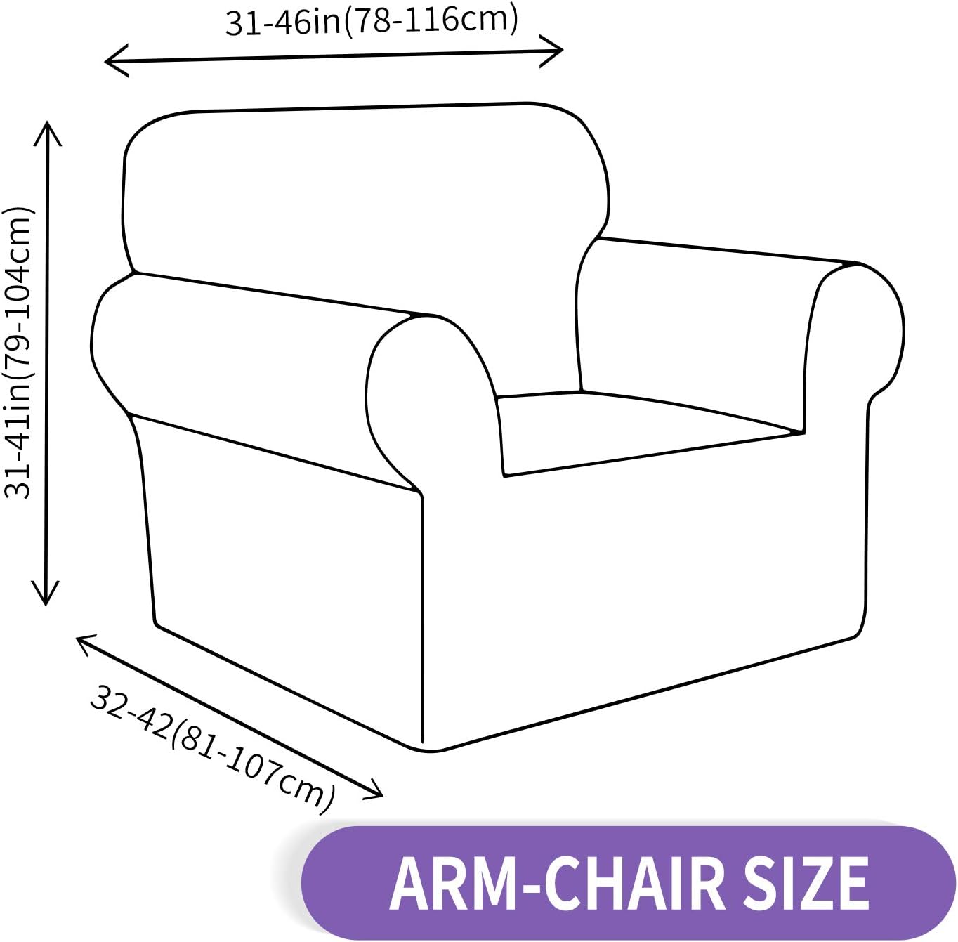 ZNSAYOTX Super Stretch Chair Slipcover Universal Sofa Chair Covers for Living Room Dogs Pet Furniture Protector Spandex Armchair Slipcovers with Anti Slip Foam Sticks (Dark Grey, Chair): Home & Kitchen