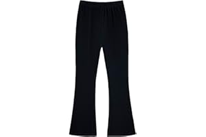 LOYBOON Toddler Girl Flare Pants Leggings for Girls Black Fleece Lined Warm Bell Bottoms Leggings Wide Leg Pants