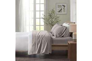 Sleep Philosophy True North Cozy Flannel Warm 100% Cotton Sheet - Novelty Print Animals Stars Cute Ultra Soft Cold Weather Bedding Set, King, Grey Solid 4 Piece