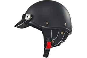 SANQING Half Motorcycle Helmets Retro Open Face Half Shell Motocross Helmet for Cycling Motocross Cruiser Bike Scooter Chopper Men Women DOT Approved