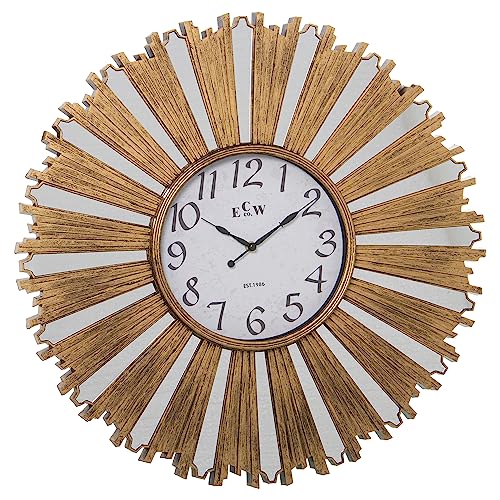 RELOJ PARED MELAMINA DORADO/ESPEJO, PILA 1XAA NO INCLUIDA_°58X4CM, ESFERA:°22,5CM