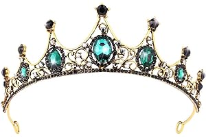 Frcolor Vintage Queen Crown, Baroque Rhinestone Alloy Bridal Wedding Pageant Prom Crowns Tiaras