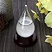 Lily's Home Fitzroy’s Desktop Teardrop Storm Glass Weather Predictor, Predicts Weather Changes and Patterns 1-2 Days in Advance, Includes Cherry Finished Wood Base (5 1/4