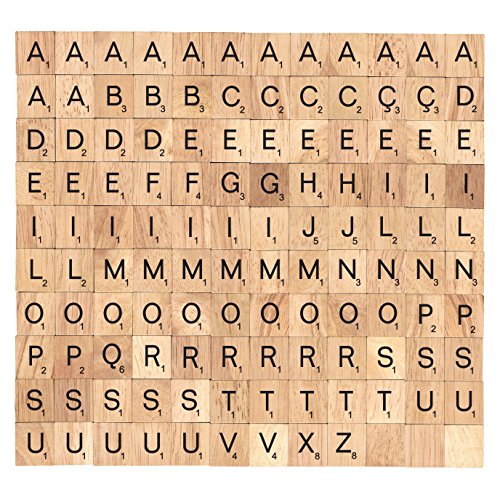 Portuguese Language Brand New Complete Set Wooden Scrabble Tiles 120 Letter Alphabet Piece Pendants Name Tage for Scrapbooking Name Tag