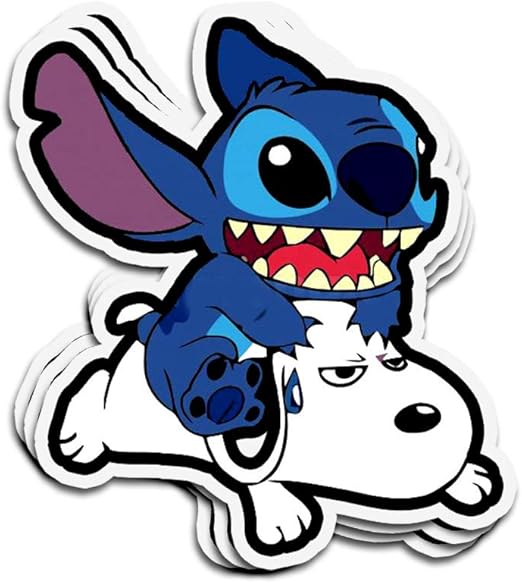 Amazon Com Hanabi 3 Pcs Stickers Stitch Lilo And Snoopy Charlie Brown Peanuts Movie Comic 4 3 Inch Die Cut Decals For Laptop Window Kitchen Dining