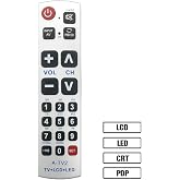 LuckyStar Big Button Universal Remote Control A-TV2, Initial Setting for Lg, Vizio, Sharp, Zenith, Panasonic, Philips, RCA - Put Battery to Work, No Program Needed