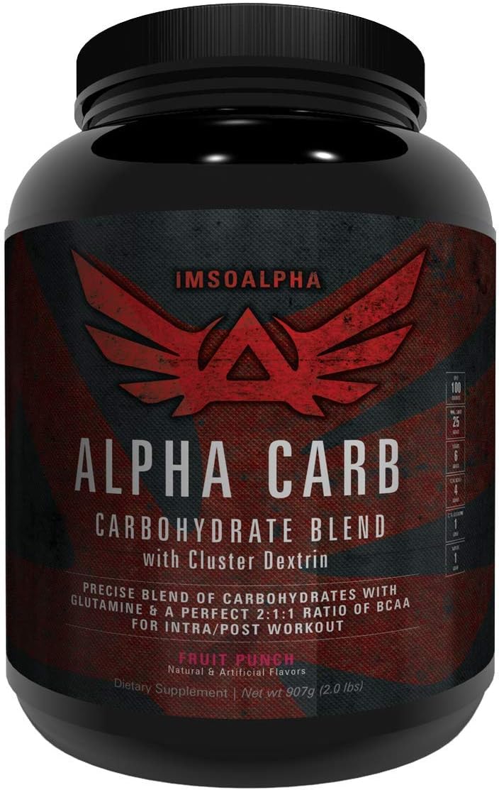 IMSOALPHA, Alpha Carb, Cluster Dextrin & BCAA, 100 Calories, 25g of Carbs & 6g of BCAA, 2:1:1 Ratio of BCAA (Fruit Punch)