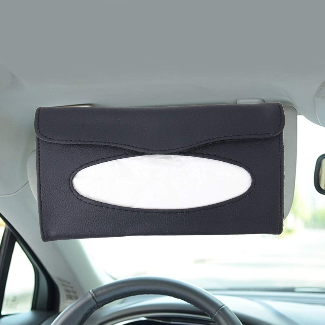 Car organizer mini storage box Car Tissue Box Interior Supplies - Innovative Sun Visor Sunroof Tray Hanging Tissue Holder Auto Tissue Box (Color : Color1)
