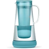 LifeStraw Home Glass Water Filter Pitcher, 7-Cup, Juniper | Glass Water Filter Pitcher with Silicone Base, BPA-Free, Protects Against Bacteria, Parasites, Microplastics, Lead