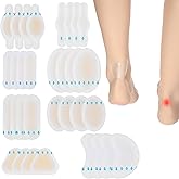 JJUNW 32 Pcs Gel Blister Bandages Blister Pads, Hydrocolloid Bandages Blister Bandage for Feet, Waterproof Hydrocolloid Bandage for Fingers, Toes, Heel Blister Prevention