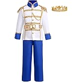 FYMNSI Kids Boys King Prince Charming Costume Halloween Christmas Outfits Storybook Royal Medieval Knight Cosplay Dress Up