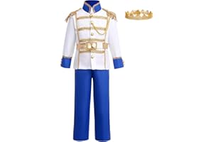 IMEKIS Boys Prince Charming Costume Halloween Cosplay Prince Dress up Birthday Royal Prince Outfits for Toddler Kids 3-12T