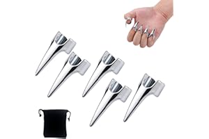 NUHUI 5Pcs Nail Covers Scratching Fondling Massage Grating Back Tickler Tools Women Men Tickle Touching Cosplay Stainless Steel Smooth Pets Nails Hair Parting Ring