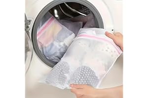 2Pcs Small and Medium Sizes Storage Bag - Reusable Laundry Mesh Wash Bags with Secure Zipper for Delicate Clothes Bra Underwe
