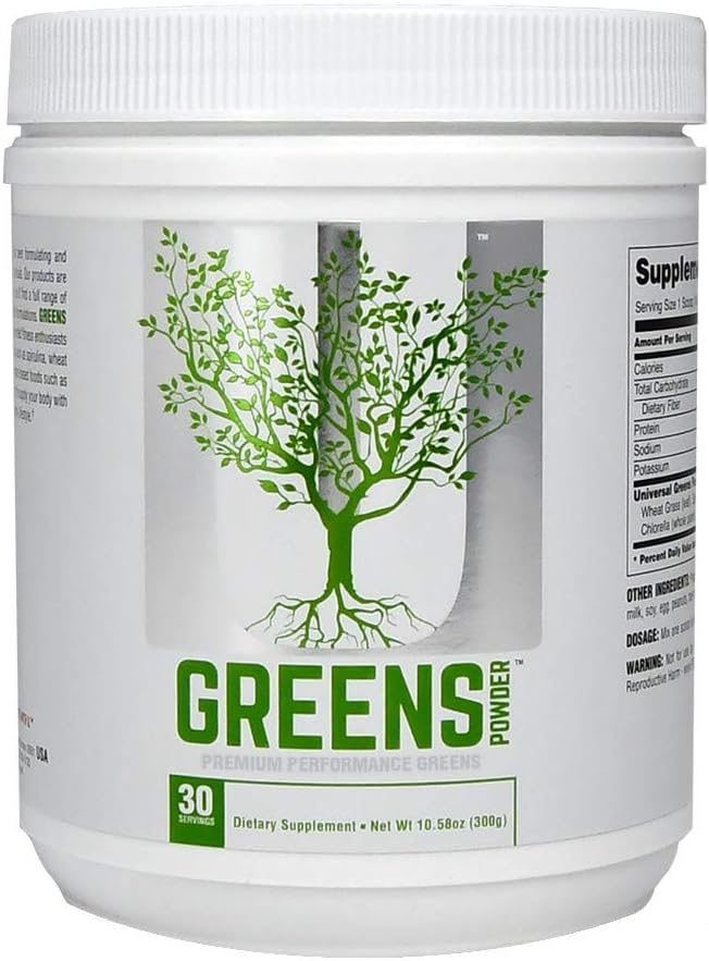 Universal Nutrition Greens Powder, Acai Berry/Kale/tuermic, 300 Gram