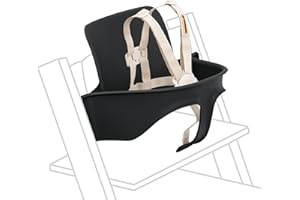 Stokke Tripp Trapp Baby Set 2, Black - Ages 6-36 Months - Convert the Tripp Trapp Chair into a Comfortable High Chair - Inclu