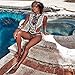 Letiane Women's African Tribal Print Bikini High Cut Monokini One Piece Swimsuit Backless Swimwear (S, White)