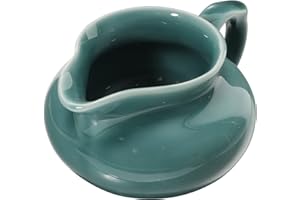 UPKOCH Terrarium Ceramic Creamer with Handle Gravy Boat Sauce Boat Coffee Syrup Creamer Pitcher Pourer Sauce Pitcher Milk Creamer Jug for Salad Dressings Broth Black Pepper Green Coffee Creamer