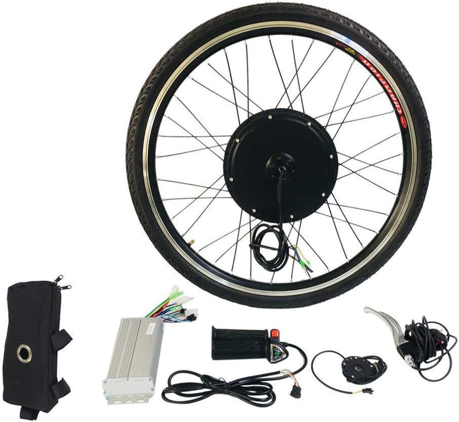 1000W Electric E Bike Conversion Kit 26" Front Wheel Motor Bicycle Hub 48V Aluminum Alloy Tool Kit Crank Speed Sensor