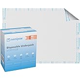 Nomipaw Disposable Leakproof Absorbency Underpads, 28"x39" Large Incontinence Pads with Quick Drying for Baby, Adults, Puppy, Dog Bed Pee Pads, 25 Count