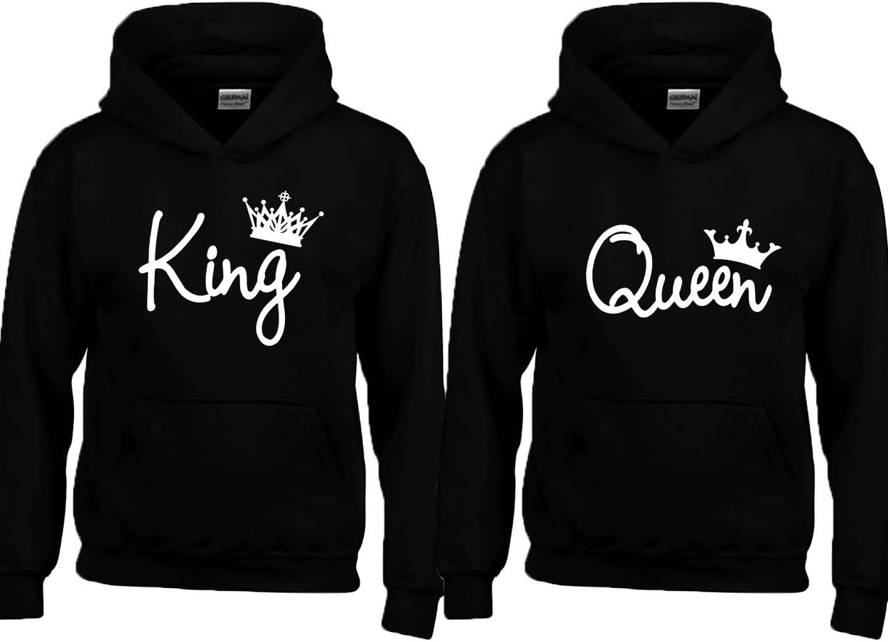 King and Queen Fashion Crowns for Couple - Couple Hoodie