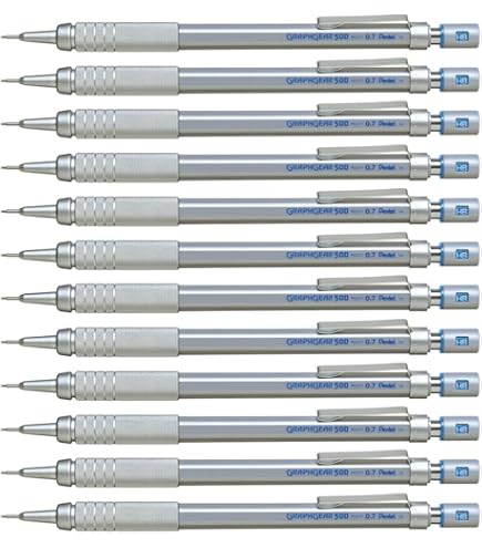 Pentel Graphgear 500 Mechanical Pencils - 2 Pack Of .7mm Blue Drafting Pencils
