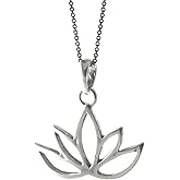 apop nyc 925 Silver Lotus Flower Pendant Necklace 16 inch - 30 inch