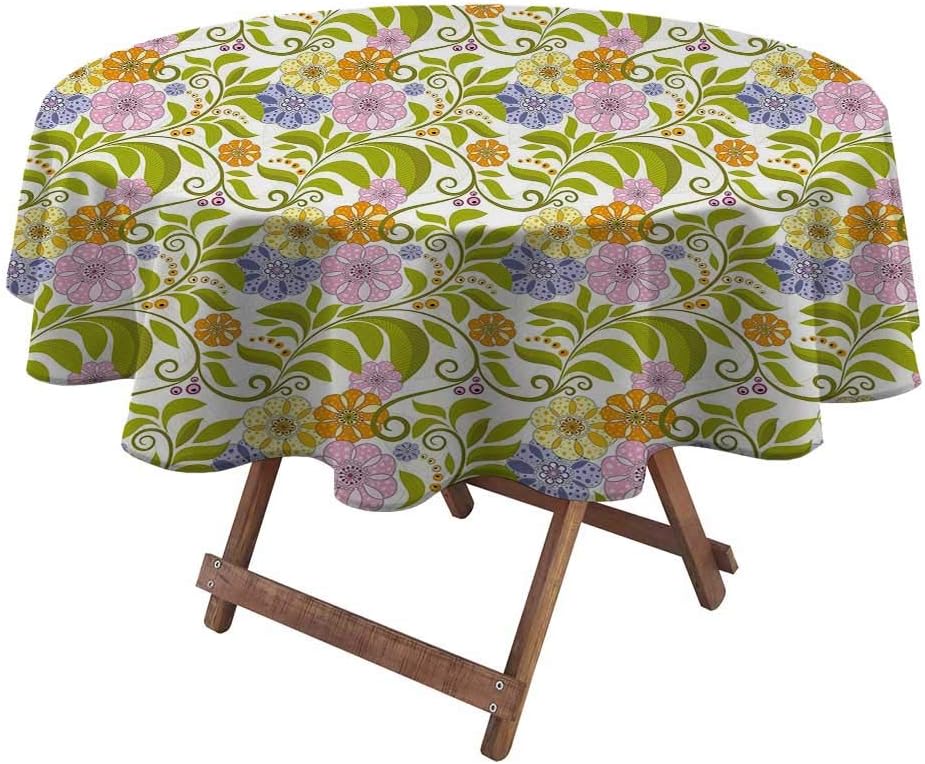 DayDayFun Tablecloths for Round Tables Floral Round Christmas Tablecloths Spring