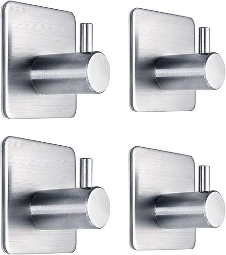 Amazon フック 壁 傷つけない 粘着 フック ステンレス製 粘着力が強すぎる タオルフック 防水 防油 クローゼット コートフック 浴室 キチン 寝間 耐荷重10kg 4個入りセット フック オンライン通販