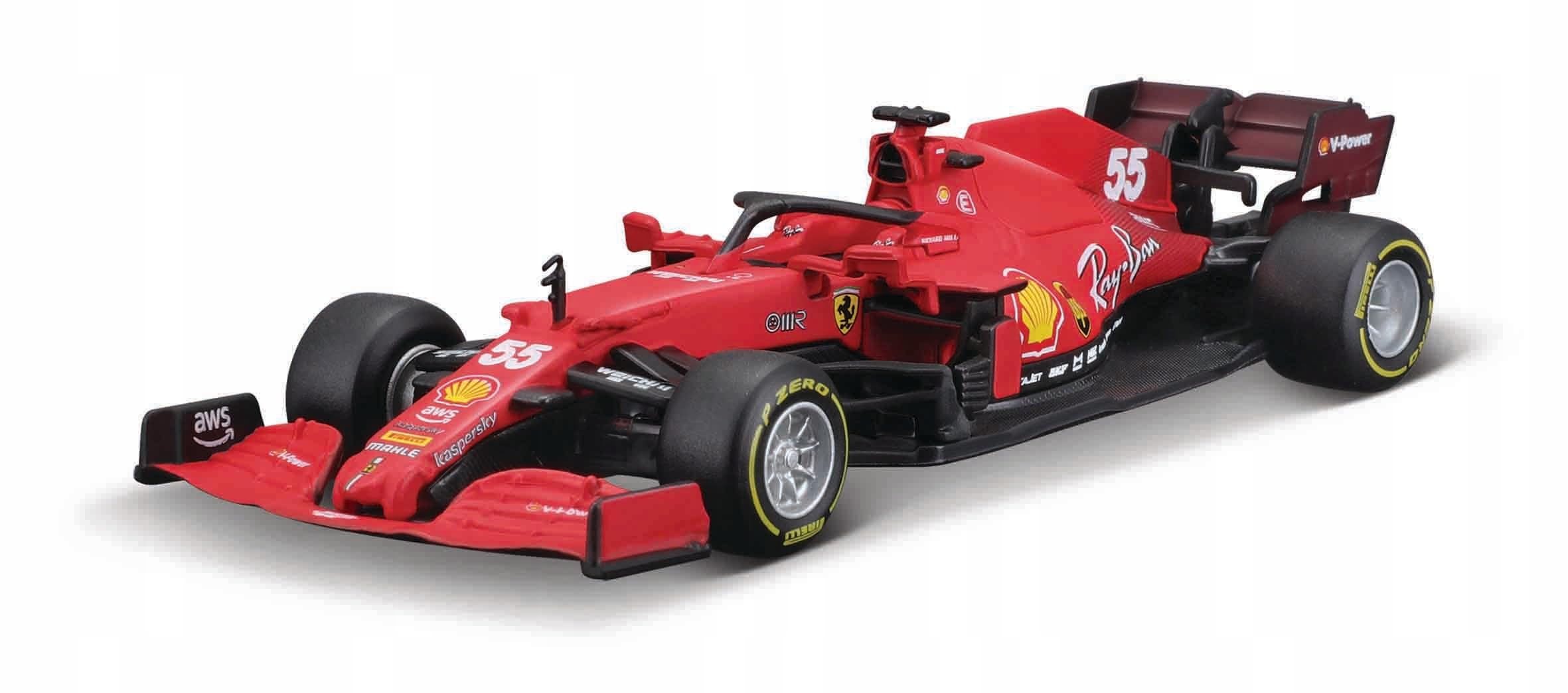 Bburago F1 Ferrari SF21 Carlos Sainz 1:43 Scale Model Car for Collectors & Car Enthusiasts