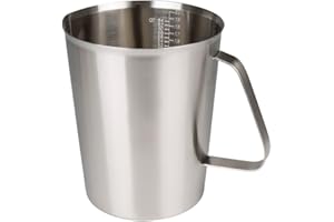 GRSPEHS Measuring Cup, Stainless Steel Measuring Cups (64OZ/2 Liter- 8 Cup), Heavy-Duty Frothing Pitcher, Milk Frothing Pitcher Milk Frother Cup with Marking with Handle for Espresso Machines, Latte Art