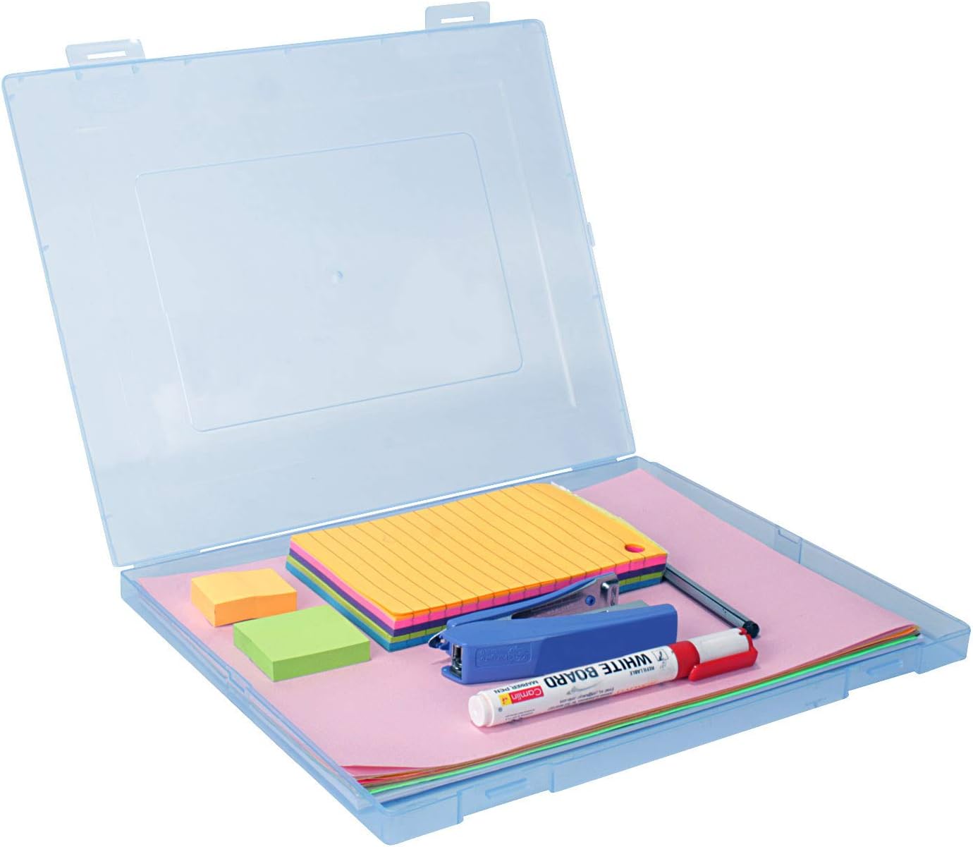 PINZO® Transparent & Slim Plastic Paper Document Storage Box with Built-in Clip Lock - Pack of 1