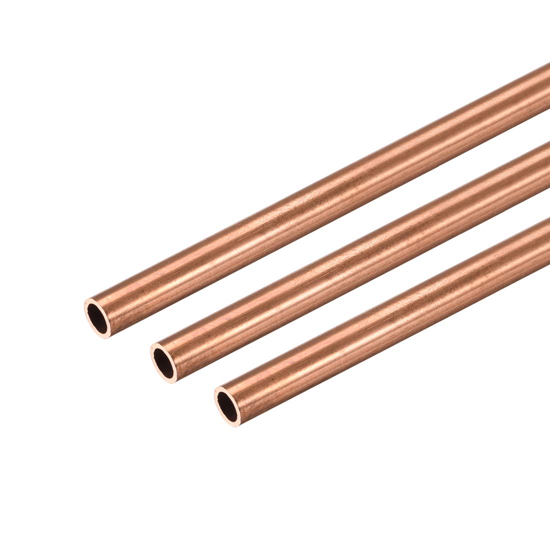 sourcing map Copper Round Tube, 4mm OD 0.5mm Wall Thickness 300mm Long Straight Pipe Tubing 3 Pcs