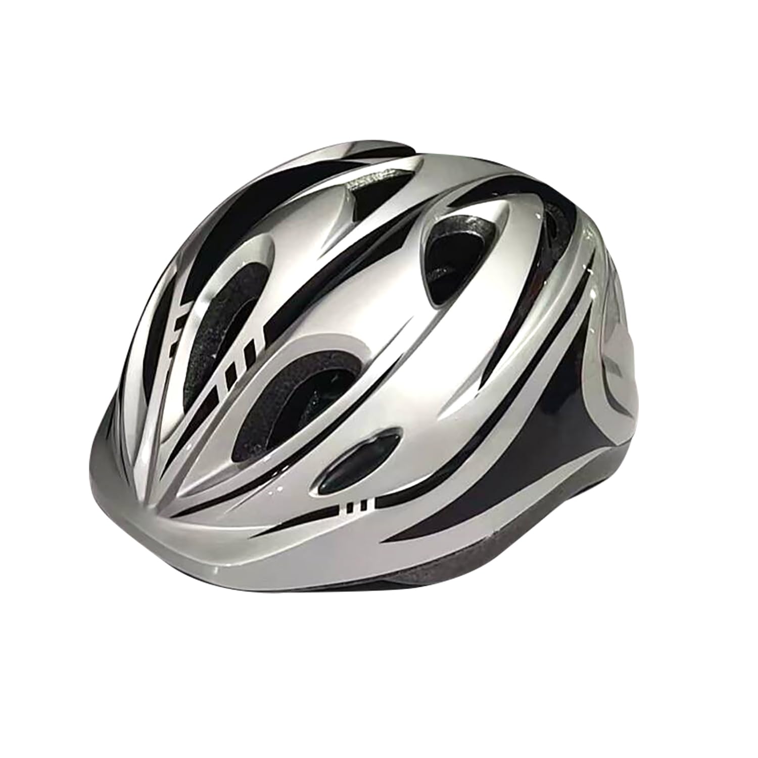 Miraitech 子供用ヘルメット 自転車用 通気 自転車ヘルメット 流線型 サイズ調整可能 ロードバイク サイクリング 洗濯可能 通学 脱着可能シールド サイズ調整可能 スケート スキー スケートボード サイクリング バイク 保護用ヘルメット アゴパッド付き 頭囲 49cm~59cm（銀色） の商品画像