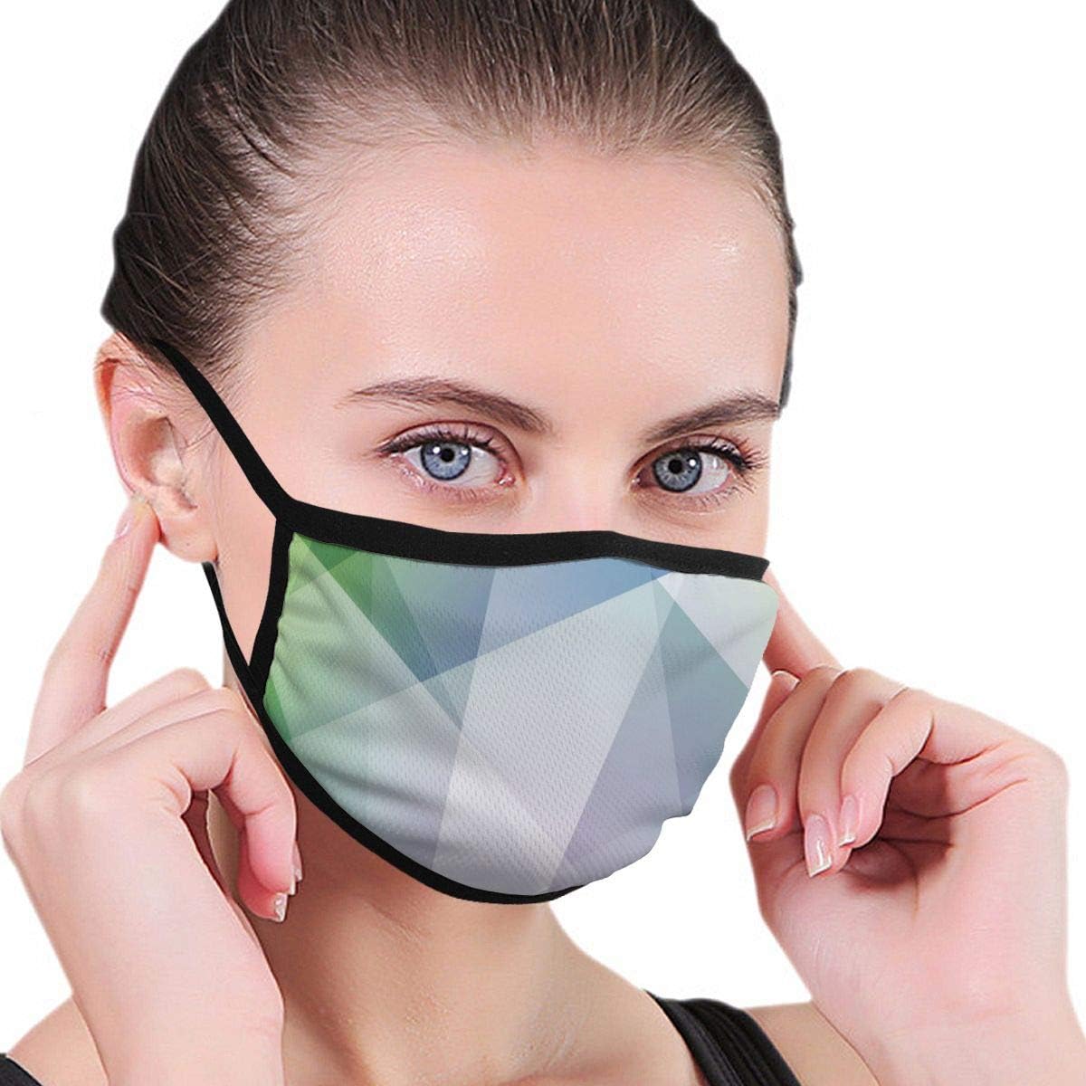 Comfortable Windproof mask,Abstract Triangles Angled Shapes Geometrical Contemporary Futuristic Design,Printed Facial decorations for Women and Men