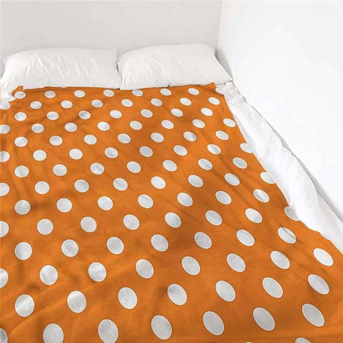 Breathable Blanket Polka Dots, Old Fashioned 20s Design Light Thermal