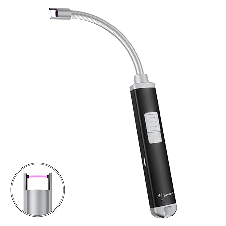 Stabfeuerzeug Lichtbogen Feuerzeug Lang Stab Kerzenanzünder Elektronisches Aufladbar USB Feuerzeug mit Schwanenhals Candle Li