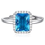 ChicSilver 8mm Emerald Cut Birthstone Promise Ring