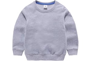 DCUTERQ Boys' Crewneck Thin Sweatshirt Girls Sport Long Sleeve Cotton Pullover Tops Kids Toddler Solid T-Shirt