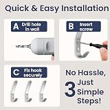 SISI UK Aluminum Double Hat and Coat Hanger Hooks Pack of 10 view 5