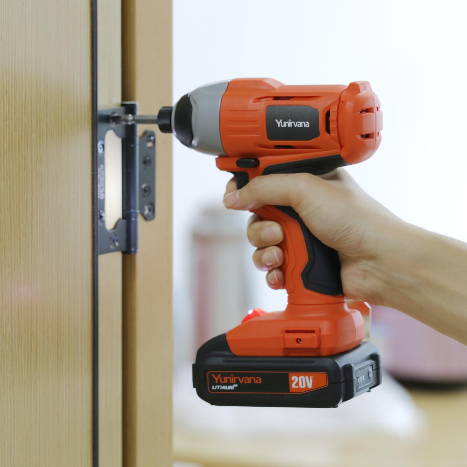 Rechargeable Impact Driver 20V, Yunirvana Variable Speed (0-2800RPM) Cordless Impact Driver with 6Pcs Screwdriver bits,1.3Ah Battery and Charger，Suitable for Tightening Screws