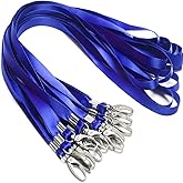 Antspirit 10pack Lanyards for Id Badges Holder Bulk Lanyard with Clip Swivel Hooks for Name Tag ID Badge Holder,Students, Employees (10, Blue)