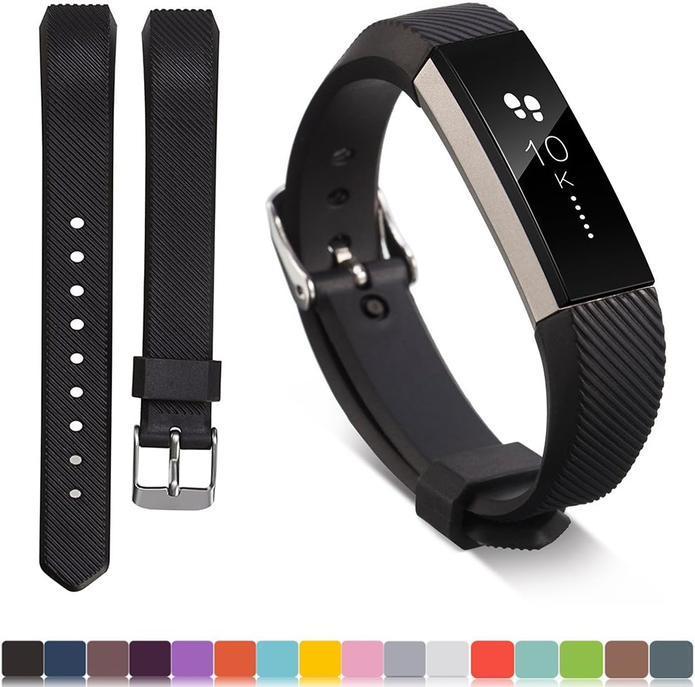 iFeeker Soft Silicone Adjustable Replacement Wristband Strap Sport Watch Band Bracelet for Fitbit Alta HR and Fitbit Alta Activity Fitness Tracker