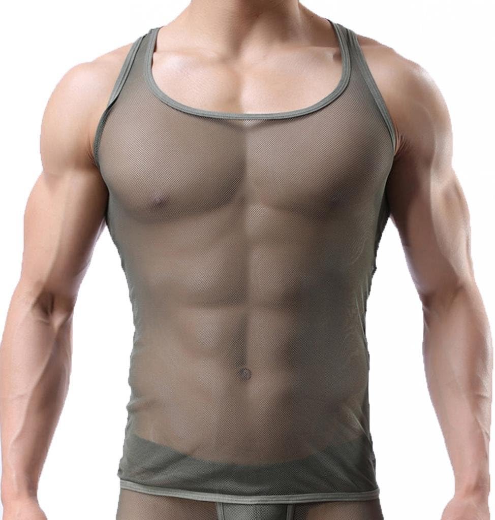 Men's Mesh See-Through Tank Top Vest