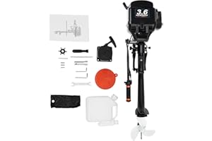 SEANESZTI 2 Stroke 3.6HP Outboard Motor, HANGKAI 55CC Heavy Duty Fishing Boat Engine with Cooling System & CDI, Boat Motor Gas Boat Motor for Kayaks Canoes Dinghies Inflatable Boats