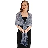 KUNINDOME Sparkling Metallic Shawls and Wraps with Buckle,for Evening Dresses Party Wedding Bride Bridesmaid