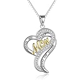 POPLYKE Mother Gifts Sterling Silver Always my Mother 925 Sterling Silver Heart Pendant Necklace for Women Mom